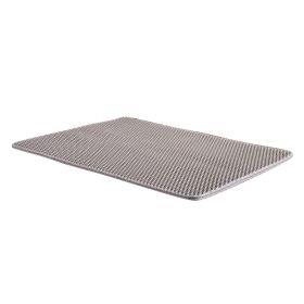 Cat Litter Mat, 30 x 24 in, Double-Layer Litter Box Mat, Non-Slip & Urine-Proof Litter-Trapping Mats for Indoor Cats, Honeycomb Design, Soft on P