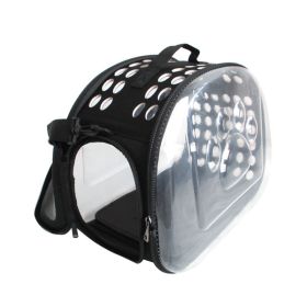 Pet Carrier; Foldable Portable Soft Side; Handbag for pets; Transparent Capsule Pocket Design; for cat Carrier; Dog Carrier; Rabbit Carrier; Suit (colour: Small Lake Blue)