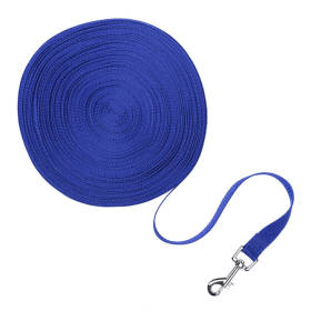 Dog Leash Long Obedience Recall Foot Feet Training Lead 6/15/23/33/50/100 FT (Color: Blue, Length: 15 FT)